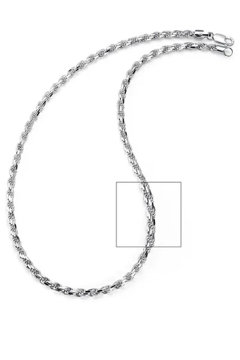 Men's 5.5MM Diamond-Cut Italian Rope Chain Sterling Silver 925 Necklace