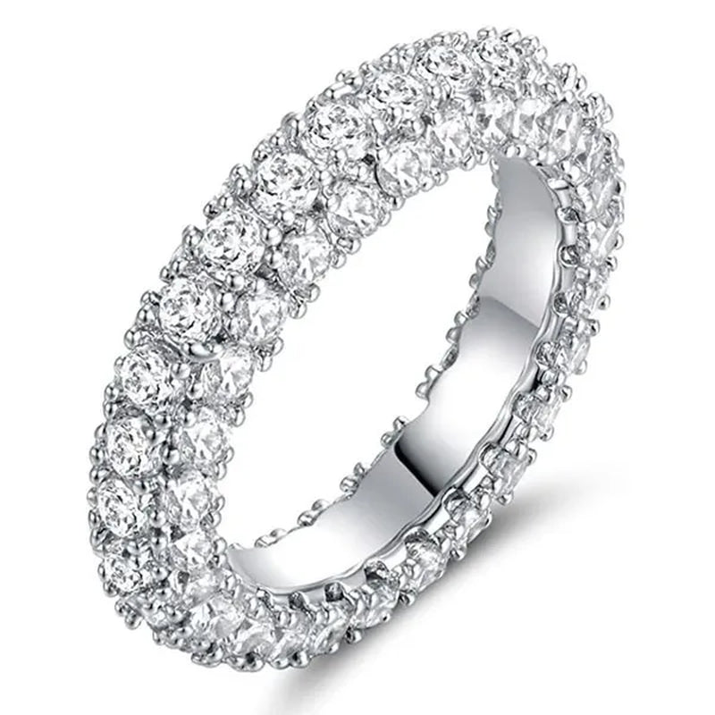Women Engagement Rings Jewelry Pave Setting Cubic Zirconia Rings Bridal Proposal Wedding Rings