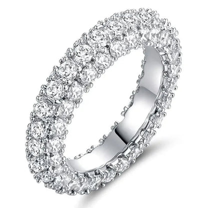 Women Engagement Rings Jewelry Pave Setting Cubic Zirconia Rings Bridal Proposal Wedding Rings