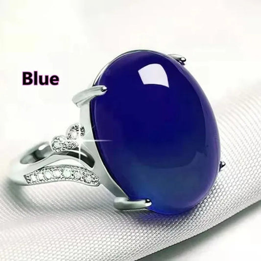 Gem ring  ruby red agate Adjustable opening ring female living ring girlfriend gem ring 5 colors