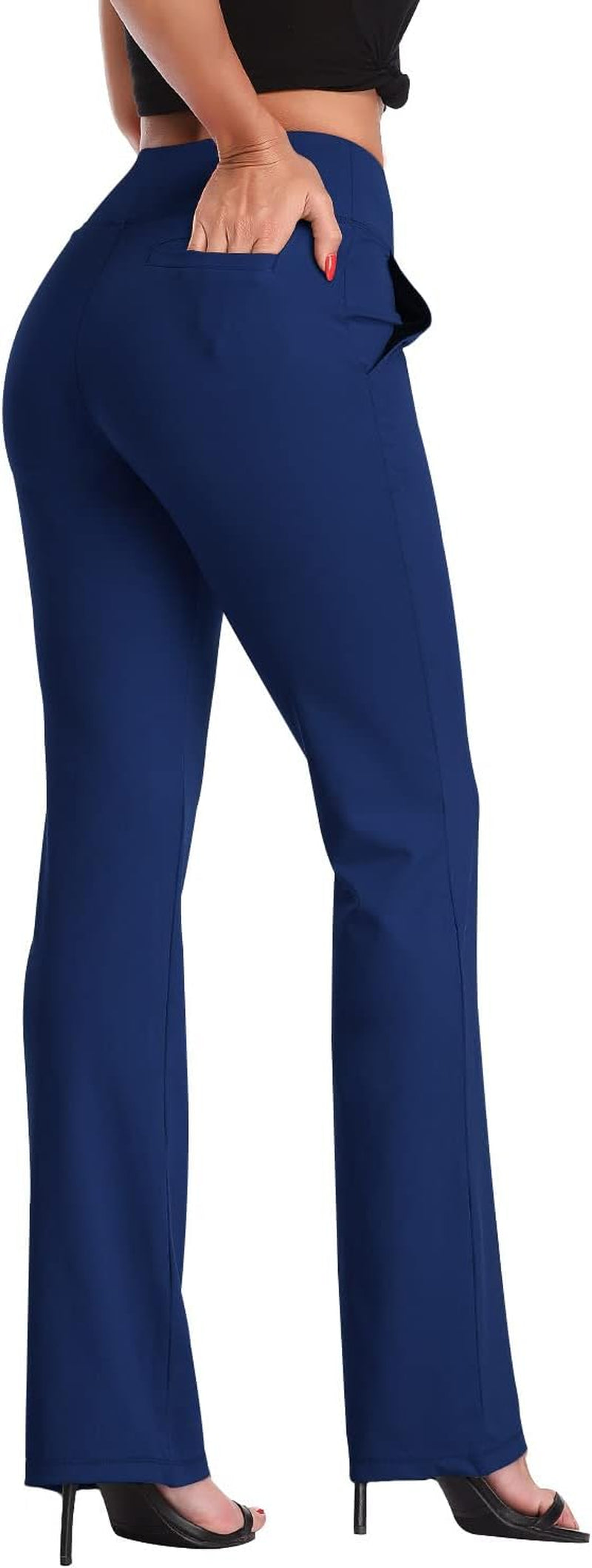 Bootcut Yoga Pants for Women Tummy Control Workout Bootleg Pants High Waist 4 Way Stretch Pants