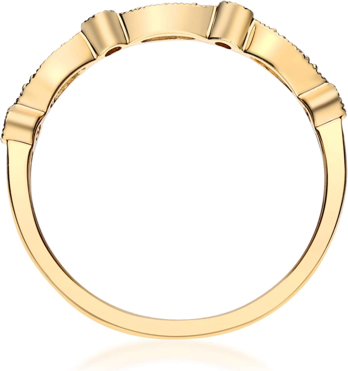 14K Yellow Gold Natural White Diamond Ring for Women Holiday Gifts | Ethically, Authentically & Organically Sourced (Round-Cut) Shaped Diamond Hand-Crafted Jewelry for Her | Diamond Ring for Women Holiday Gifts