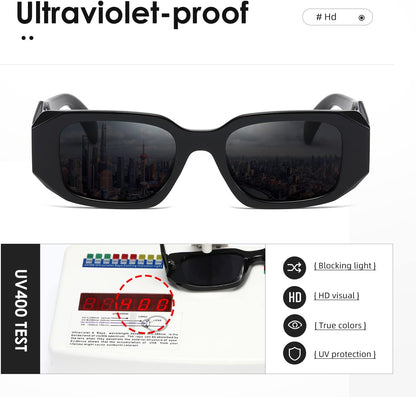 Rectangle Sunglasses for Women Men Trendy Retro Trendy Sun Glasses 90’S Vintage Square Frame K1307