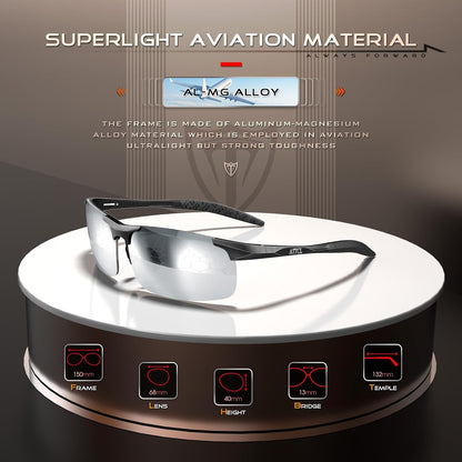Men'S Fashion Driving Polarized Sunglasses for Men - Al-Mg Metal Ultralight Frame