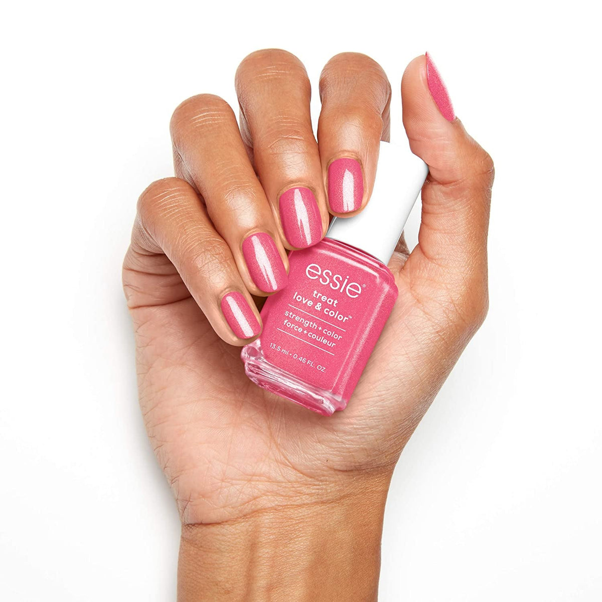 Strength and Color Nail Care Polish, Punch It Up, Full Coverage Pink with Blue Undertones, 0.46 Ounce