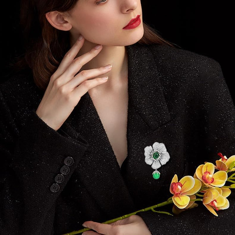 Brooches and Pins for Women Fashion Flower Brooches for Women Elegant Broches Costume Jewelry Brooch Lady Pins Christmas Holiday