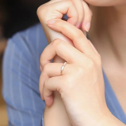 Women Fashion Dainty 18k gold plated Cube Diamond Rings Wedding Engagement Party Rings