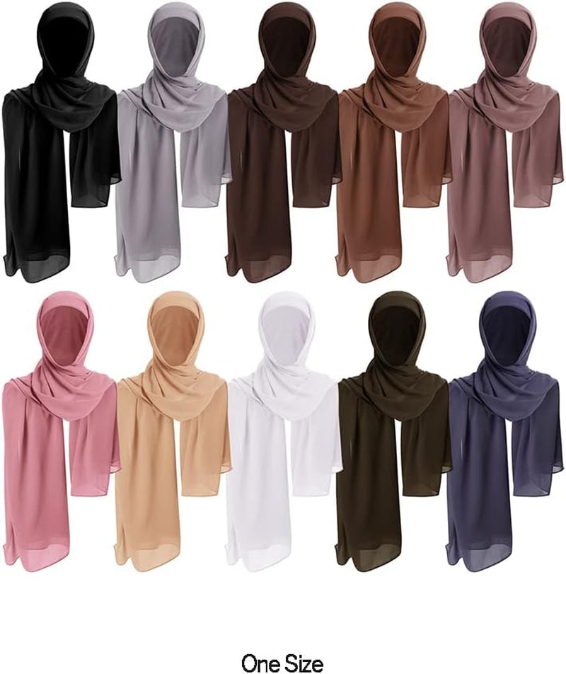 Women Muslim Long Khimar Ramadan Eid Prayer Garment Hijab Scarf Wrap Lightweight Chiffon Abaya Jilbab Islam Niqab