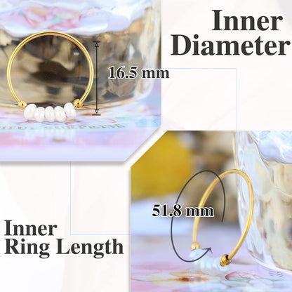 High End Natural Freshwater Pearl Irregular Combination Rings for Women,18K Gold Plated Gold Beads,Pearl Ring