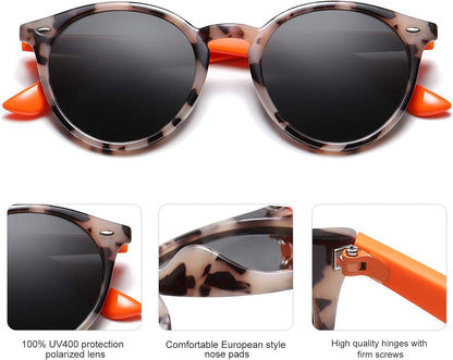 Retro Round Polarized Sunglasses for Women Men Classic Vintage Sunnies SJ2069