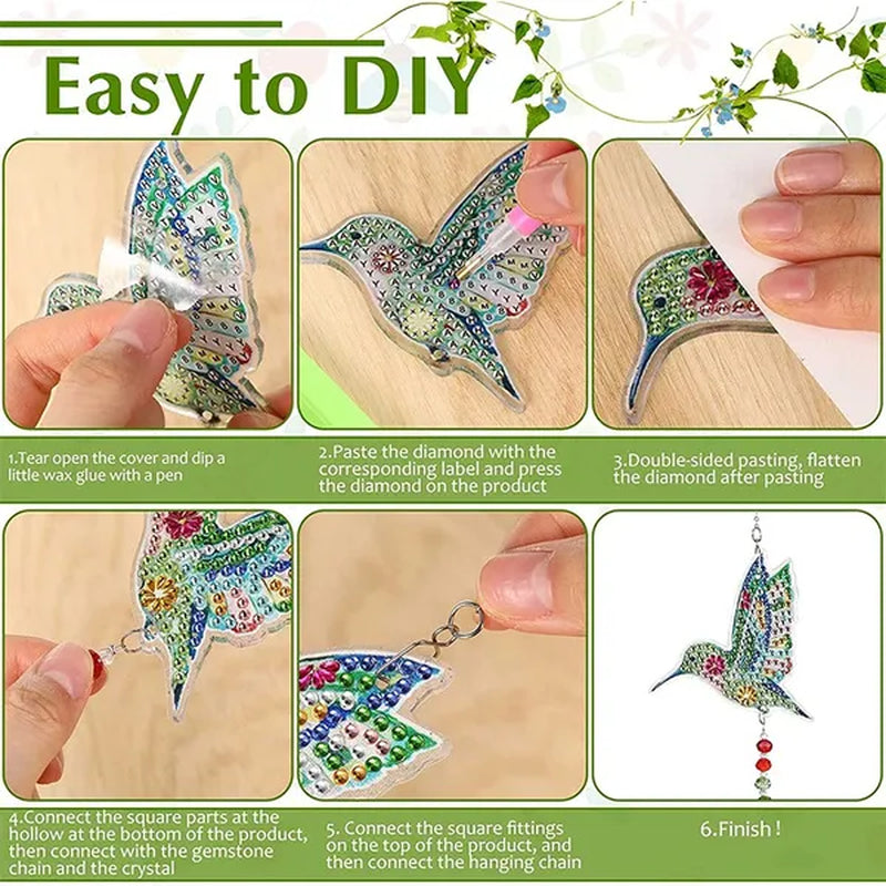 Diamond Painting Wind Chime Hanging Pendant Diamond Embroidery Kit Cross Stitch DIY Home Paint By Number Kits Art Craft