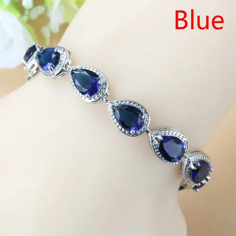 Silver 925 Selling Water Drop Green Zircon Bracelet Health Fashion Jewelry For Women