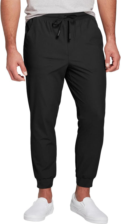 Mens Jogger Pants Workout Athletic Casual Drawstring Elastic Waist Lightweight Sport Running Sweatpants Black, Xx-Large