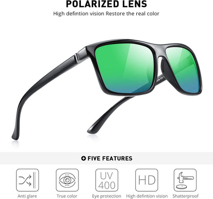 Rectangular Polarized Sports Sunglasses for Men Women Cycling Driving Fishing UV400 Protection S8225