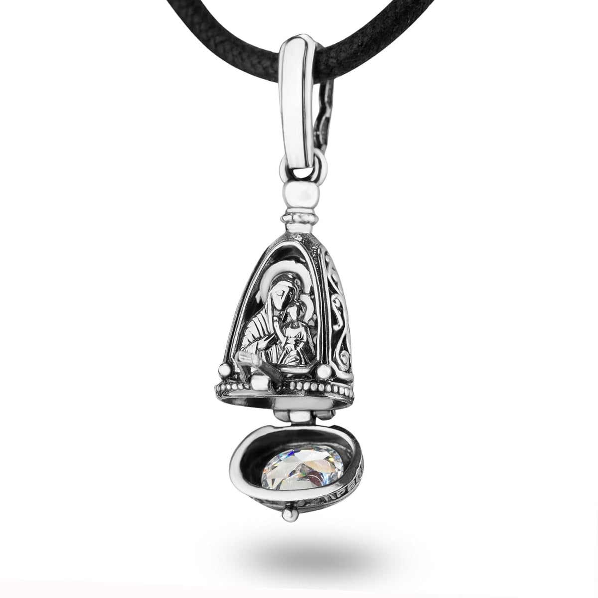 Cristian Necklace 925 Sterling Silver Filigree Prayer Locket Pendant Box Religious Jewelry for Women Handmade
