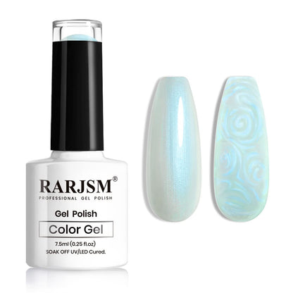 Pearl Gel Nail Polish, Glitter Drawing Gel Polish Shimmer Mermaid Nail Gel Soak Off UV Gel for Salon Home DIY Manicure Use