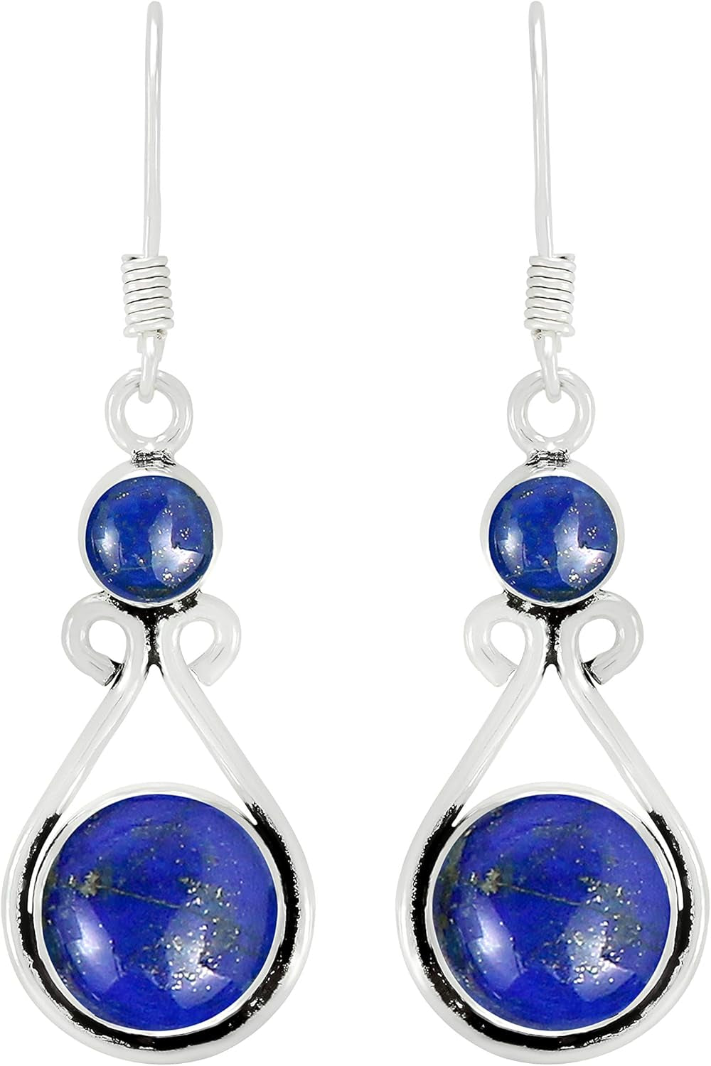 12Cts round Shape Natural Semi Precious Gemstones Earrings for Women, Handmade Bohemian Dangle Earrings Jewelry Women'S Day Gifts for Mom Wife