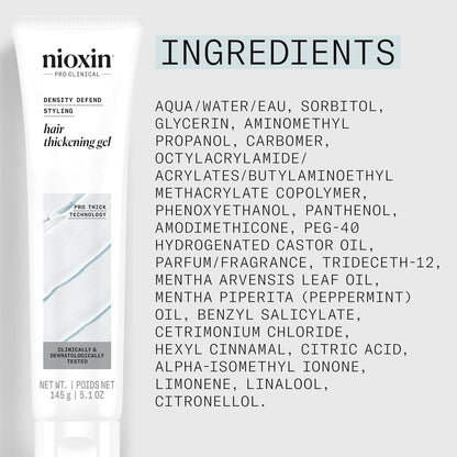 Nioxin Density Defend Hair Thickening Gel | for Volumizing and Fuller Hair| No Stickiness or Stiffness | 5.1 Fl Oz