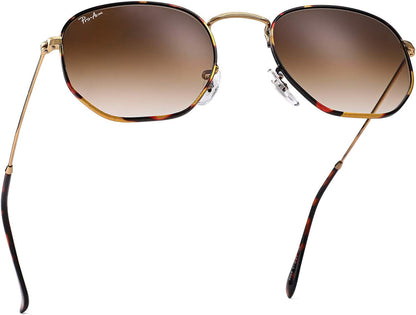 Small Square Sunglasses for Women Men 100% Real Glass Lens Hexagonal Frame