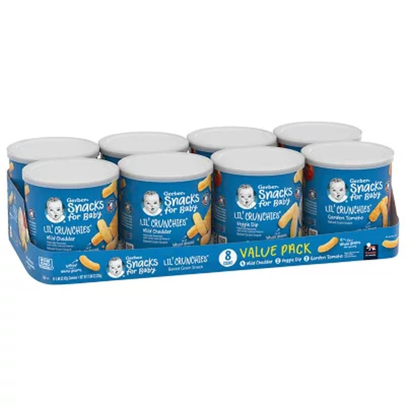 Gerber Lil' Crunchies Baked Grain Snack, Variety Pack 1.48 Oz., 8 Ct.