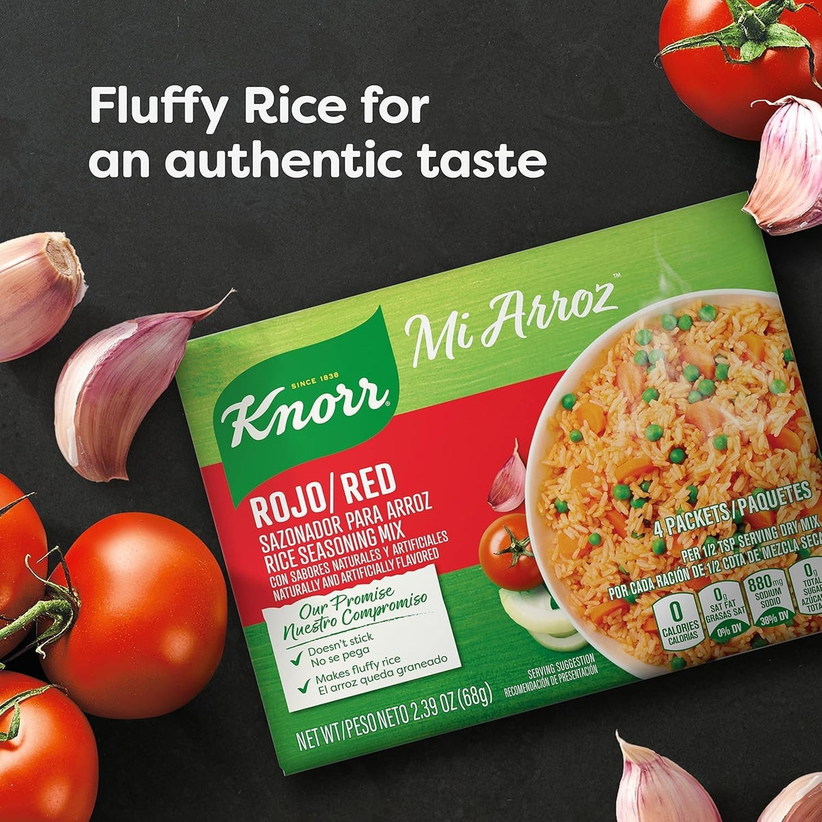 Mi Arroz Rice Seasoning Mix Add Authentic Flavor to Any Dish Rojo/Red Delicious Homemade Flavor in Our Seasonings 2.39 Oz, 4 Count