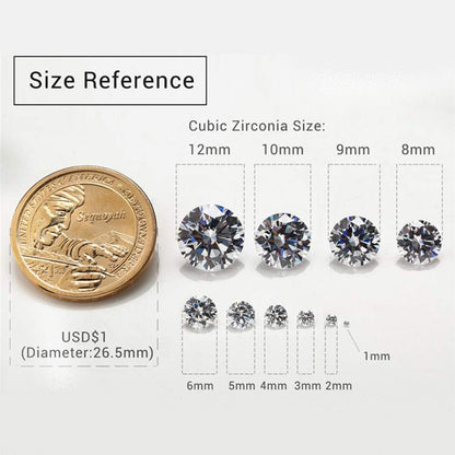 Round Cut 5A Cubic Zirconia Stone Mix 15 Colors Loose CZ Stones Synthetic Gemstone for Jewelry Making