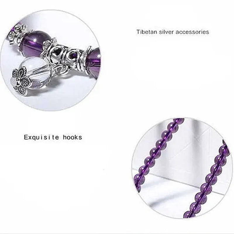 Buddhist Amethyst Bracelet Stones Chakra Dolphin Beaded Prayer Bangle