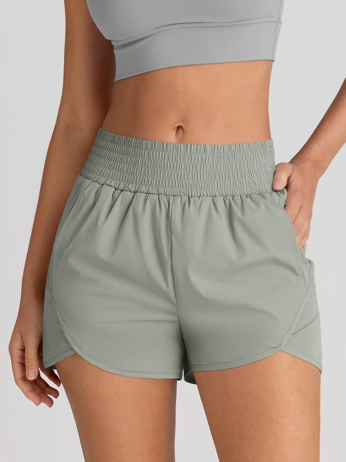 Womens Athletic Shorts High Waisted Running Shorts Gym Workout Shorts Casual Comfy Sport Shorts with Pockets 2025