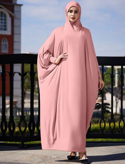 Women Abaya Dubai Prayer Full Cover Hijab Dress Dolman Sleeve Muslim One Piece Robe Clothes