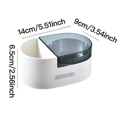 Stainless steel wall-mounted ashtray with lid,cigarette Storage Rack Creative Bathroom Wall Stainless Steel Ashtray