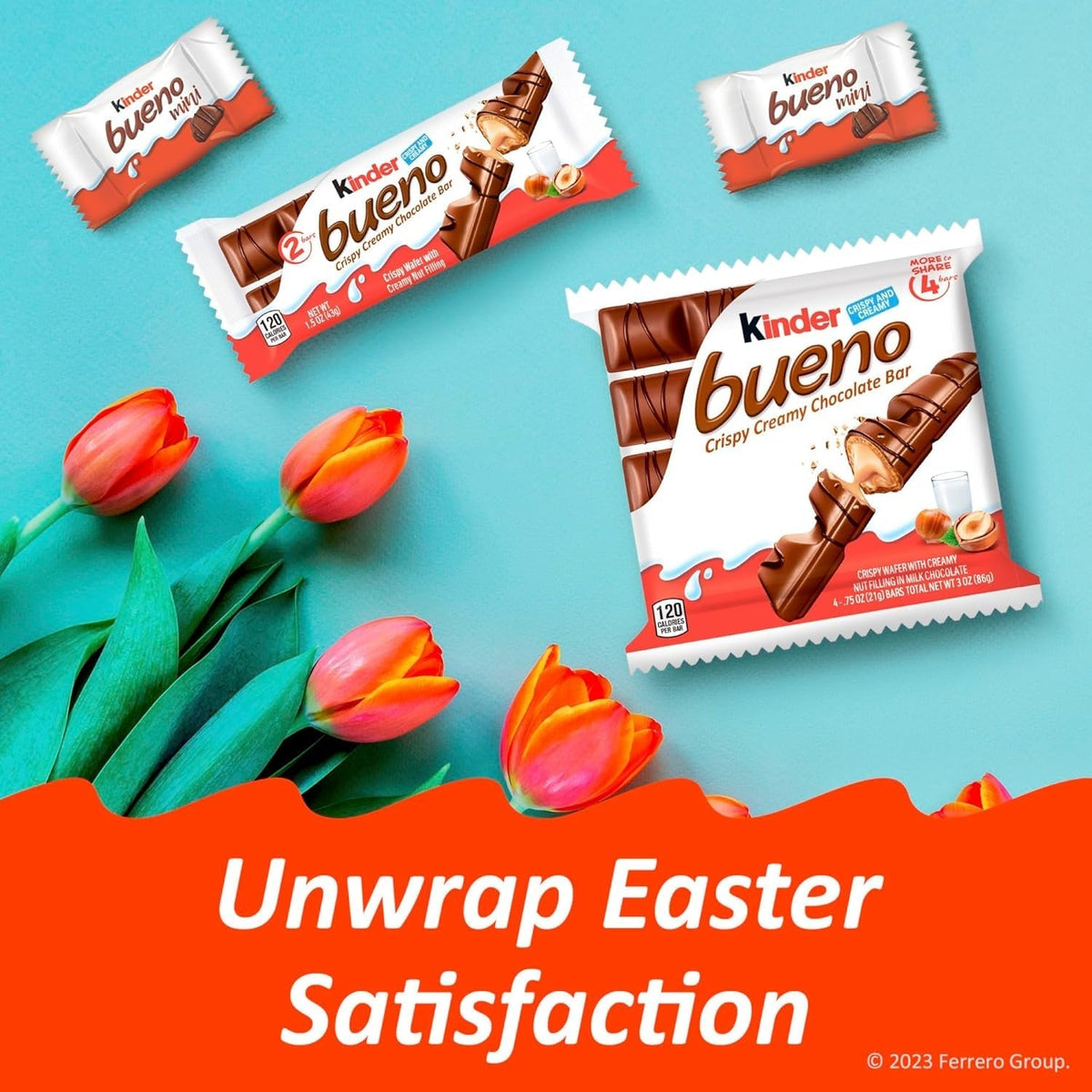 Mini, Milk Chocolate and Hazelnut Cream, Individually Wrapped Chocolate Bars, Share Size, 5.7 Oz