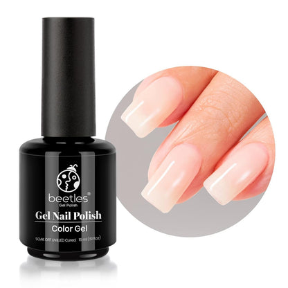 Beetles Neutral Gel Nail Polish 15ml Nude Pink Polish Set Pink Jelly Soak Off U V LED Nail Lamp Translucent Nail Art Gel