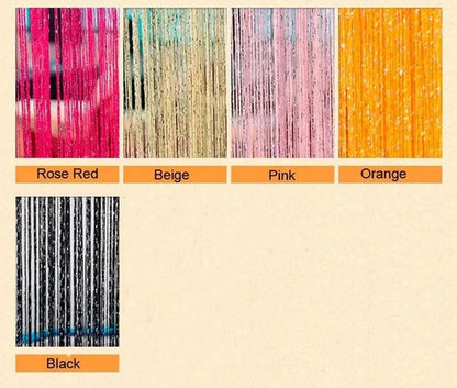 Fashion 200cm*100cm String Sparkle Curtains Fly Screen Fringe Tassel Curtain Room Divider Door Window Decor