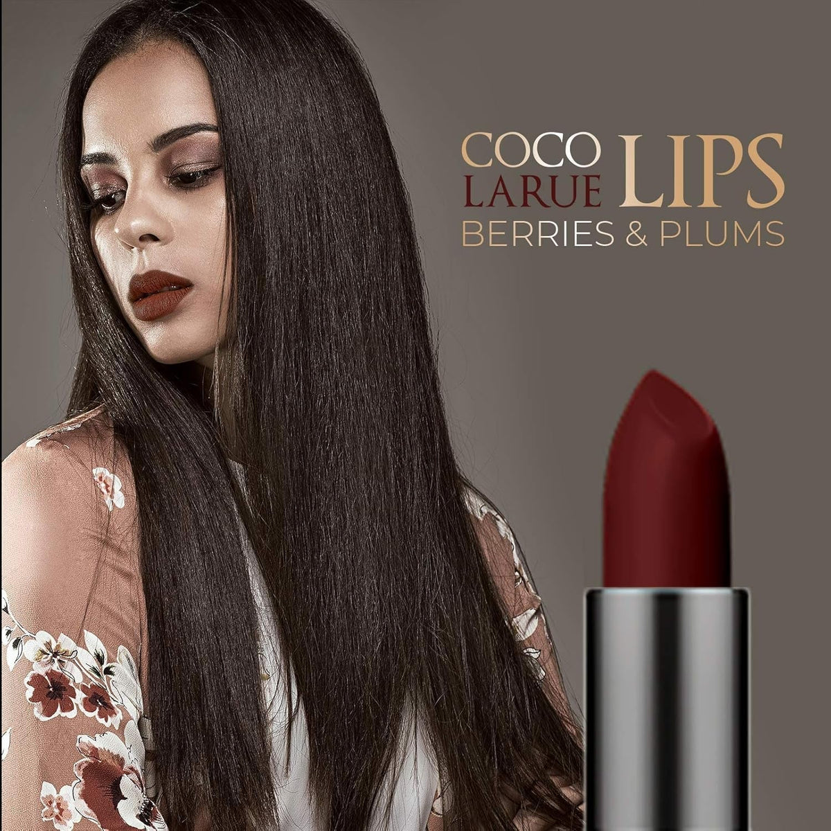 Coco La Rue Creamy Velvet Lipstick Lustrous Mauve Lipstick, High-Shine Plumping Lip Balm, Hydrating Lip Color (CLR-C 1 Russian)