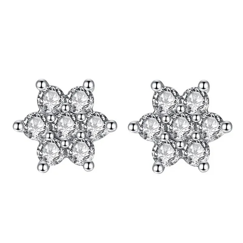 lady 18k white gold plated ruby snowflake ear studs AAAA zircon 925 silver women proposal earrings birthday party fashion jewelry