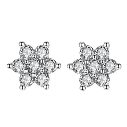 lady 18k white gold plated ruby snowflake ear studs AAAA zircon 925 silver women proposal earrings birthday party fashion jewelry