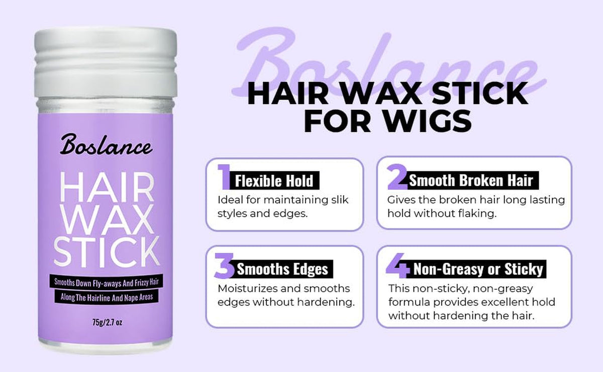 Hair Wax Stick - Strong Hold Styling Wax, Matte Finish Slick Back Stick, Easy Application - Styling Wax for All Hair Types，Natural Ingredients，Long-Lasting Styling，Travel Wax Stick for Hair.