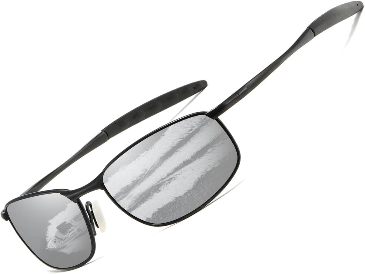Polarized Sunglasses For Men Rectangle Metal Frame Retro Sun Glasses AE0395