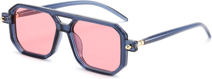 Vintage Square 70s Flat Aviator Sunglasses Women Men Classic Retro Stylish Frame UV400 Sunglasses B2622