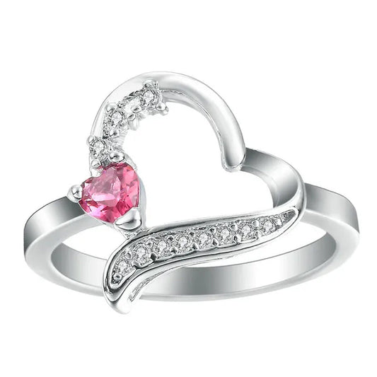 925 Sterling Silver  Wedding Jewelry Natural Ruby Gemstone Promise Ring