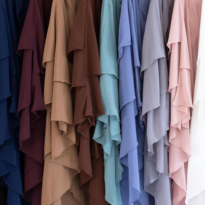 Women Muslim Chiffon Scarf Lightweight Breathable Abaya Jilbab Ramadan Eid Sun-Proof Shawls Wrap Hijab