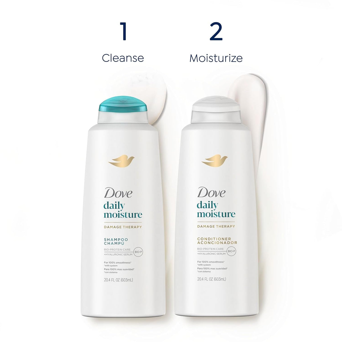 Damage Therapy Shampoo Daily Moisture for Dry Hair Shampoo with Bio-Protein Care 20.4 Fl Oz