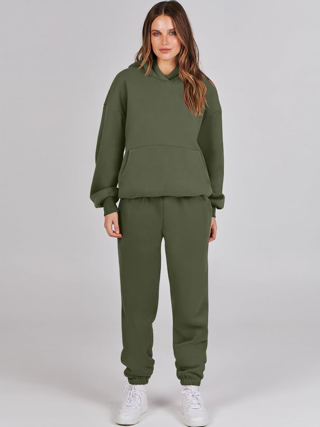 Womens 2 Piece Outfits Lounge Hoodie Oversized Sweatshirt Jogger Sweatpants Y2K Tracksuit Sweatsuit Set Fall Clothes