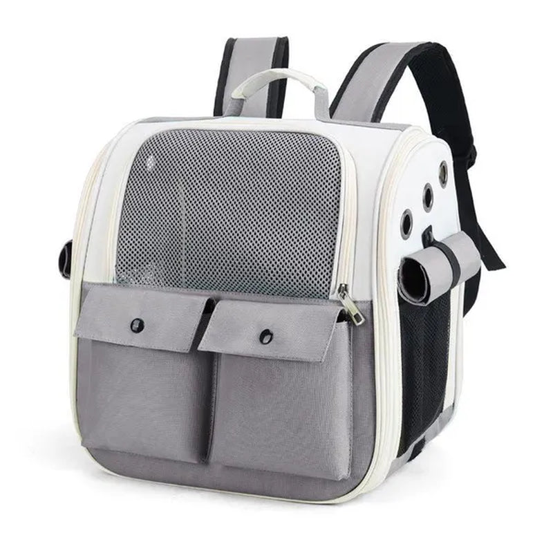 Pet Carrier Backpack Small Medium Dogs Cats Large Space Fits Up To 20 Lbs Pets Foldable Backpack Safety Lock Zipper Breathable Mesh Travel Hiking