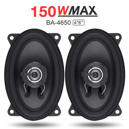 2Pcs 4 X 6 Inch Car Coaxial Speaker Hifi Audio Full Range Frequency Loudspeaker 2 Way 150W
