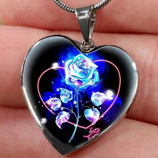 Luxury Fashion Creative Retro Color Black Rose Necklace Elegant Lovely Women's Love Pendant Classic Romantic Valentine's Day Necklace Gift Engagement Wedding Necklace Jewelry Anniversary Gift Necklace Christmas Gift Jewelry
