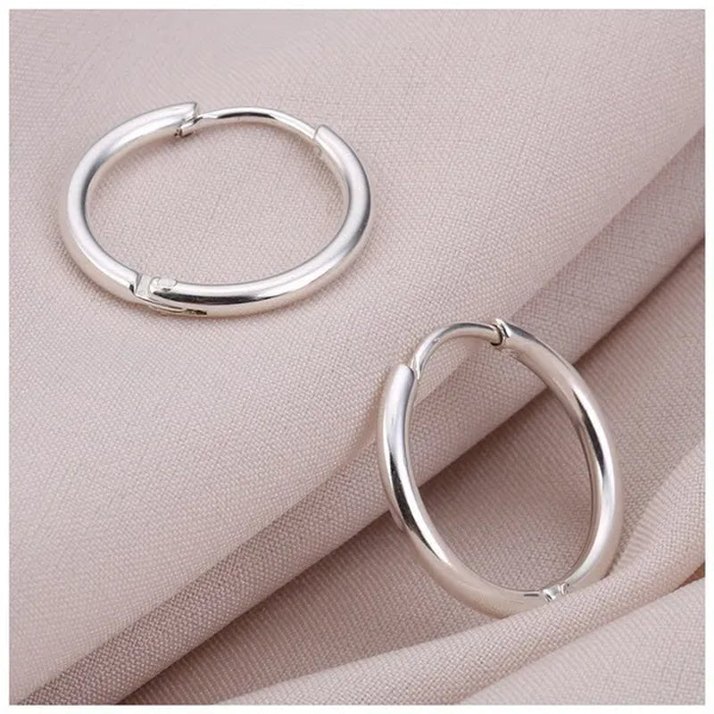 1 Pair Women/Men Stainless Steel Gold Silver Color Small Hoops Earring Piercing Ear Cartilage Tragus Simple Thin Circle Anti-allergic Ear Buckle Earring