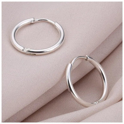 1 Pair Women/Men Stainless Steel Gold Silver Color Small Hoops Earring Piercing Ear Cartilage Tragus Simple Thin Circle Anti-allergic Ear Buckle Earring