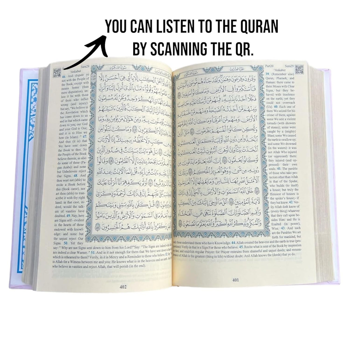 The Holy Quran: English Translation of the Noble Qur'An | English Translate Thermo Leather Covered Quran | Quran Size: 6.7*9.4 Inch / 17*24 Cm | (White, Quran)