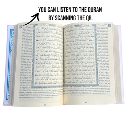 The Holy Quran: English Translation of the Noble Qur'An | English Translate Thermo Leather Covered Quran | Quran Size: 6.7*9.4 Inch / 17*24 Cm | (White, Quran)